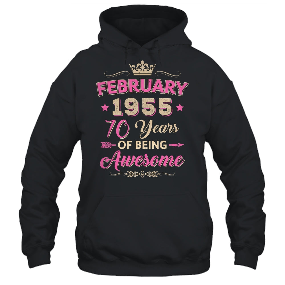 February 1955 70 Years Of Being Awesome Retro 70th Birthday Shirt & Tank Top | siriusteestore