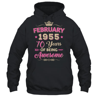 February 1955 70 Years Of Being Awesome Retro 70th Birthday Shirt & Tank Top | siriusteestore