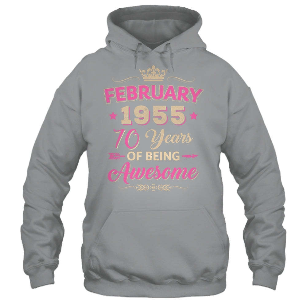 February 1955 70 Years Of Being Awesome Retro 70th Birthday Shirt & Tank Top | siriusteestore