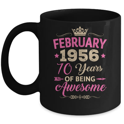 February 1956 70 Years Of Being Awesome Retro 70th Birthday Mug | siriusteestore