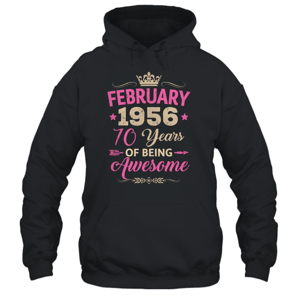 February 1956 70 Years Of Being Awesome Retro 70th Birthday Shirt & Tank Top | siriusteestore