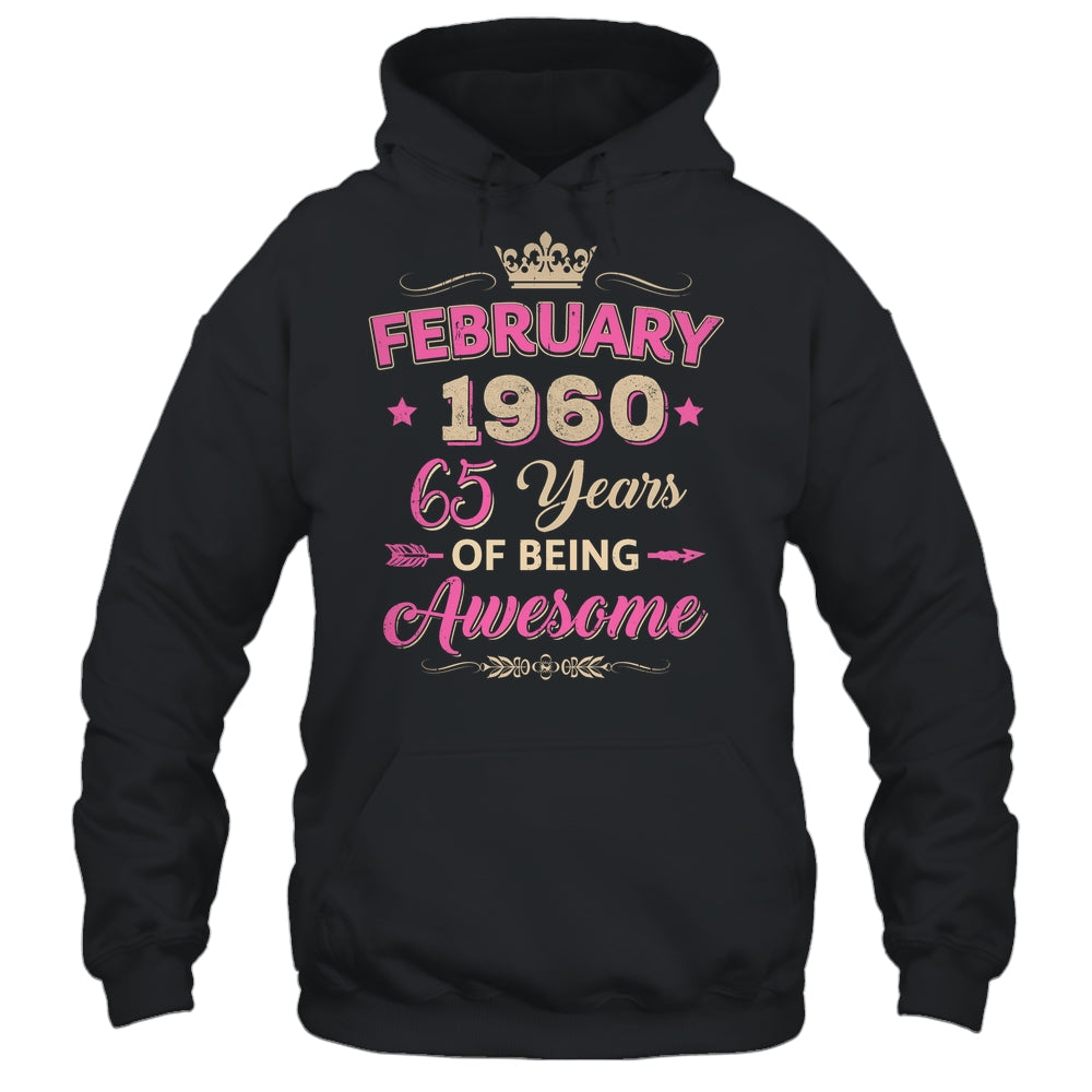 February 1960 65 Years Of Being Awesome Retro 65th Birthday Shirt & Tank Top | siriusteestore