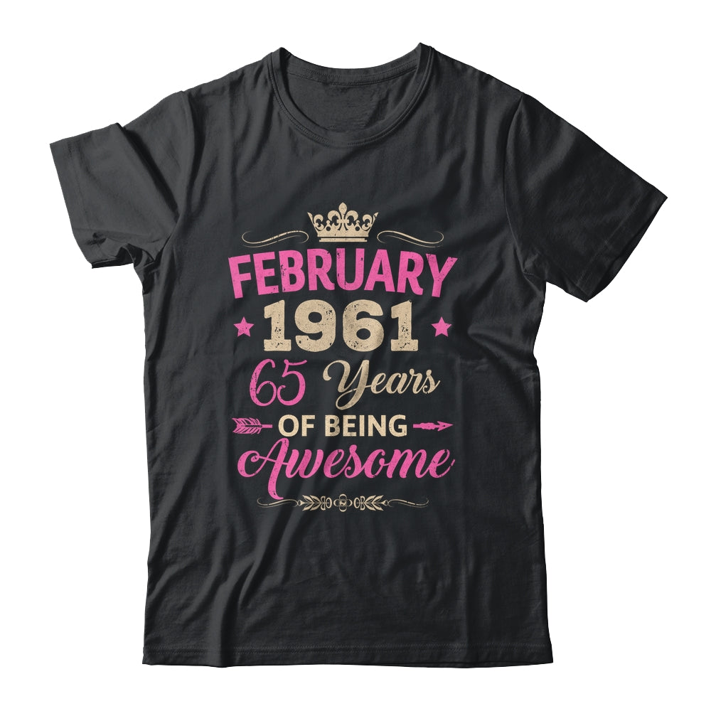 February 1961 65 Years Of Being Awesome Retro 65th Birthday Shirt & Tank Top | siriusteestore