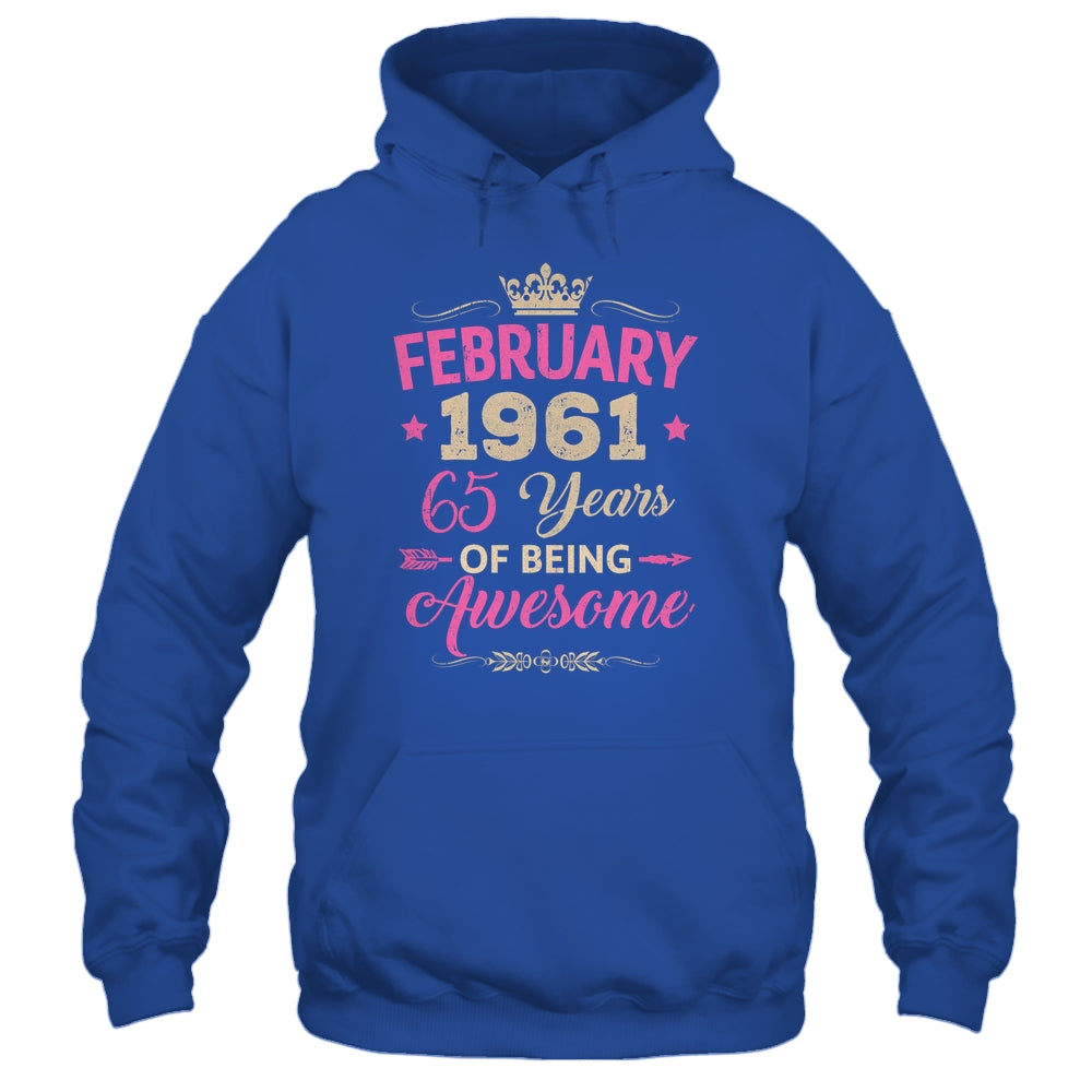 February 1961 65 Years Of Being Awesome Retro 65th Birthday Shirt & Tank Top | siriusteestore
