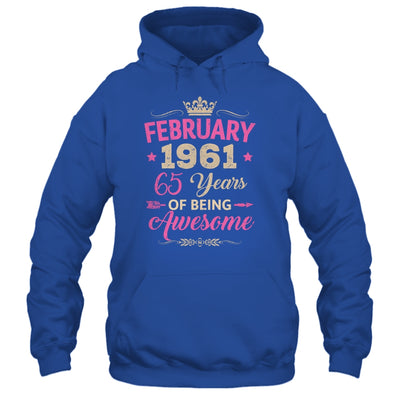 February 1961 65 Years Of Being Awesome Retro 65th Birthday Shirt & Tank Top | siriusteestore