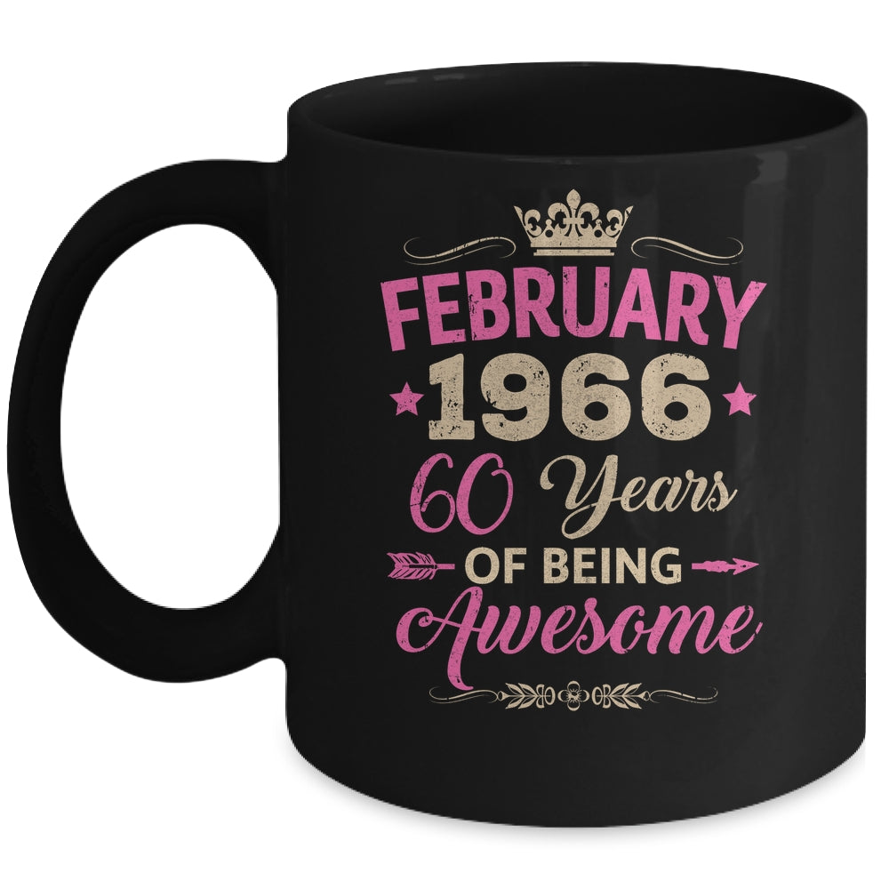 February 1966 60 Years Of Being Awesome Retro 60th Birthday Mug | siriusteestore
