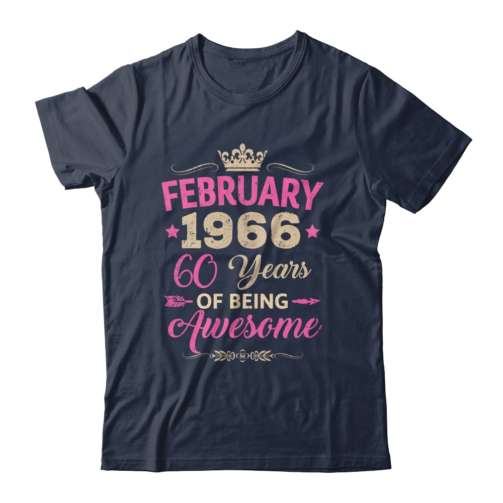 February 1966 60 Years Of Being Awesome Retro 60th Birthday Shirt & Tank Top | siriusteestore
