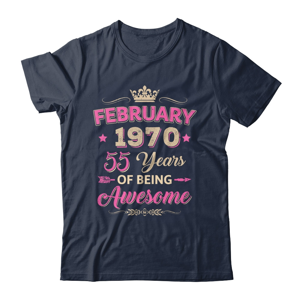 February 1970 55 Years Of Being Awesome Retro 55th Birthday Shirt & Tank Top | siriusteestore