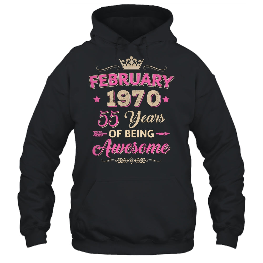 February 1970 55 Years Of Being Awesome Retro 55th Birthday Shirt & Tank Top | siriusteestore