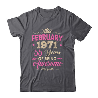 February 1971 55 Years Of Being Awesome Retro 55th Birthday Shirt & Tank Top | siriusteestore