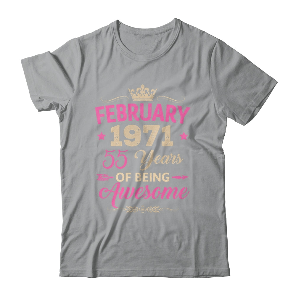 February 1971 55 Years Of Being Awesome Retro 55th Birthday Shirt & Tank Top | siriusteestore