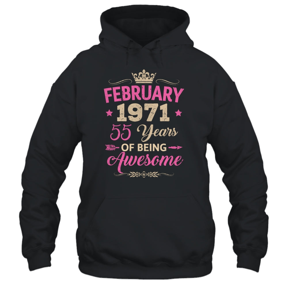 February 1971 55 Years Of Being Awesome Retro 55th Birthday Shirt & Tank Top | siriusteestore