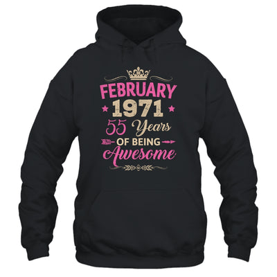 February 1971 55 Years Of Being Awesome Retro 55th Birthday Shirt & Tank Top | siriusteestore