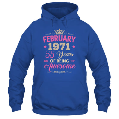 February 1971 55 Years Of Being Awesome Retro 55th Birthday Shirt & Tank Top | siriusteestore
