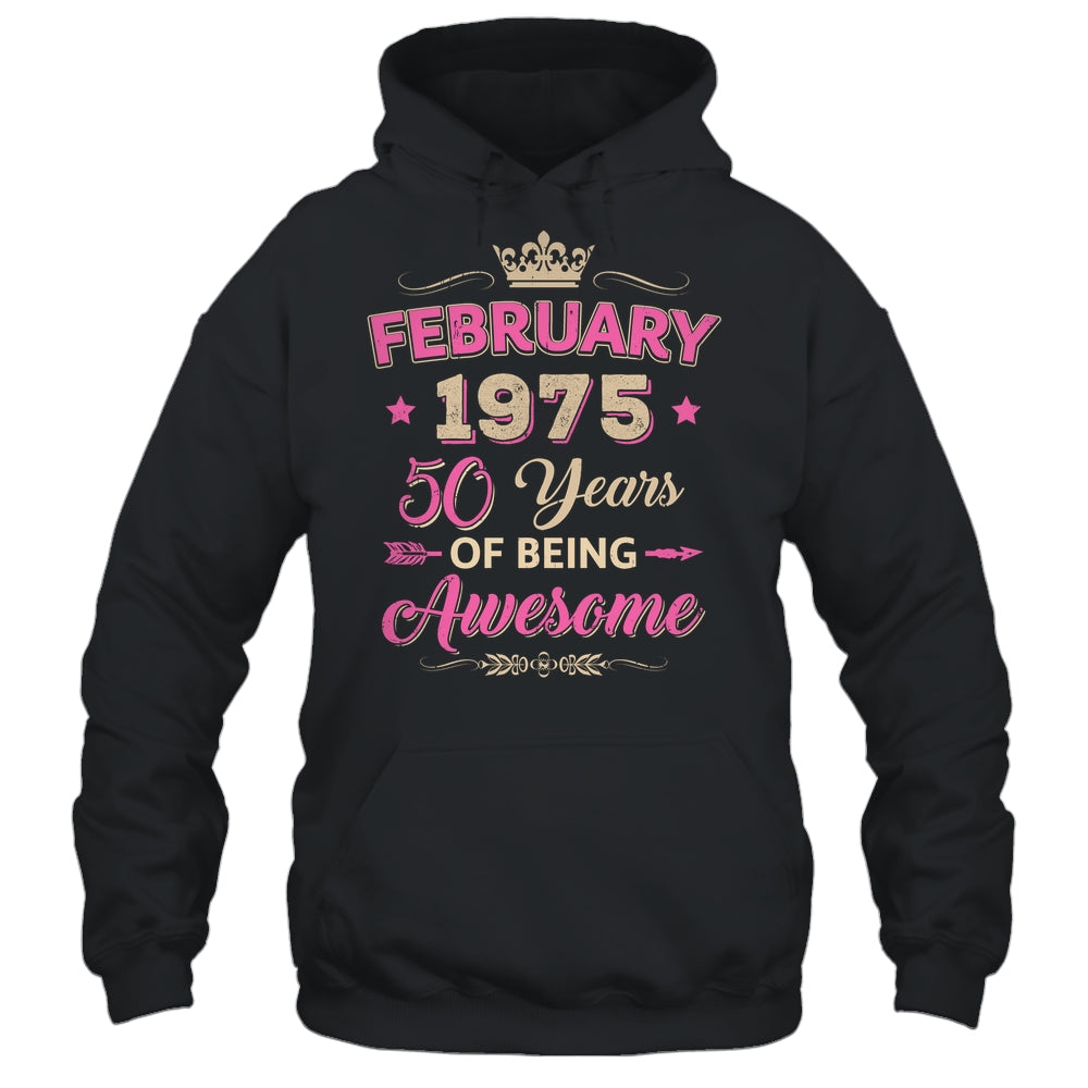 February 1975 50 Years Of Being Awesome Retro 50th Birthday Shirt & Tank Top | siriusteestore