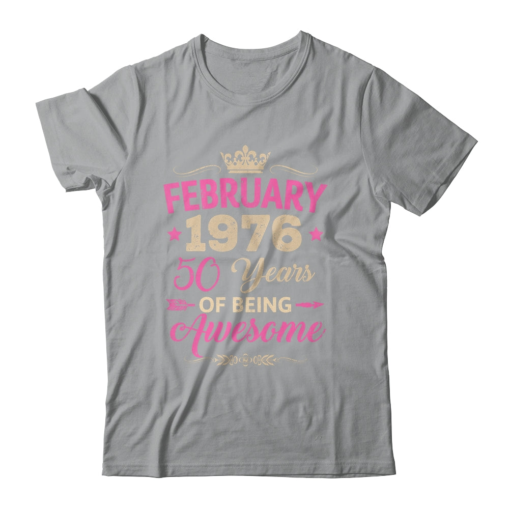 February 1976 50 Years Of Being Awesome Retro 50th Birthday Shirt & Tank Top | siriusteestore