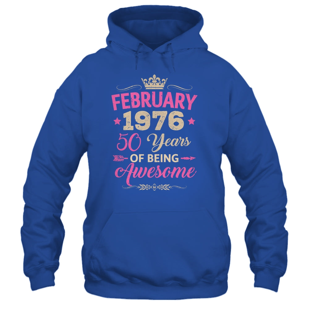 February 1976 50 Years Of Being Awesome Retro 50th Birthday Shirt & Tank Top | siriusteestore