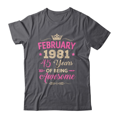 February 1981 45 Years Of Being Awesome Retro 45th Birthday Shirt & Tank Top | siriusteestore