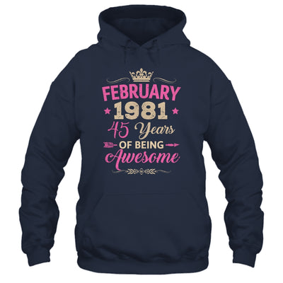 February 1981 45 Years Of Being Awesome Retro 45th Birthday Shirt & Tank Top | siriusteestore
