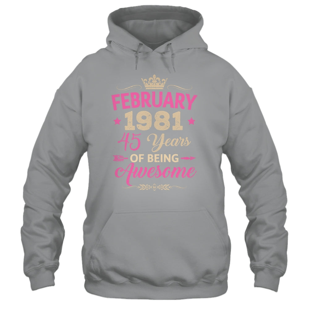 February 1981 45 Years Of Being Awesome Retro 45th Birthday Shirt & Tank Top | siriusteestore