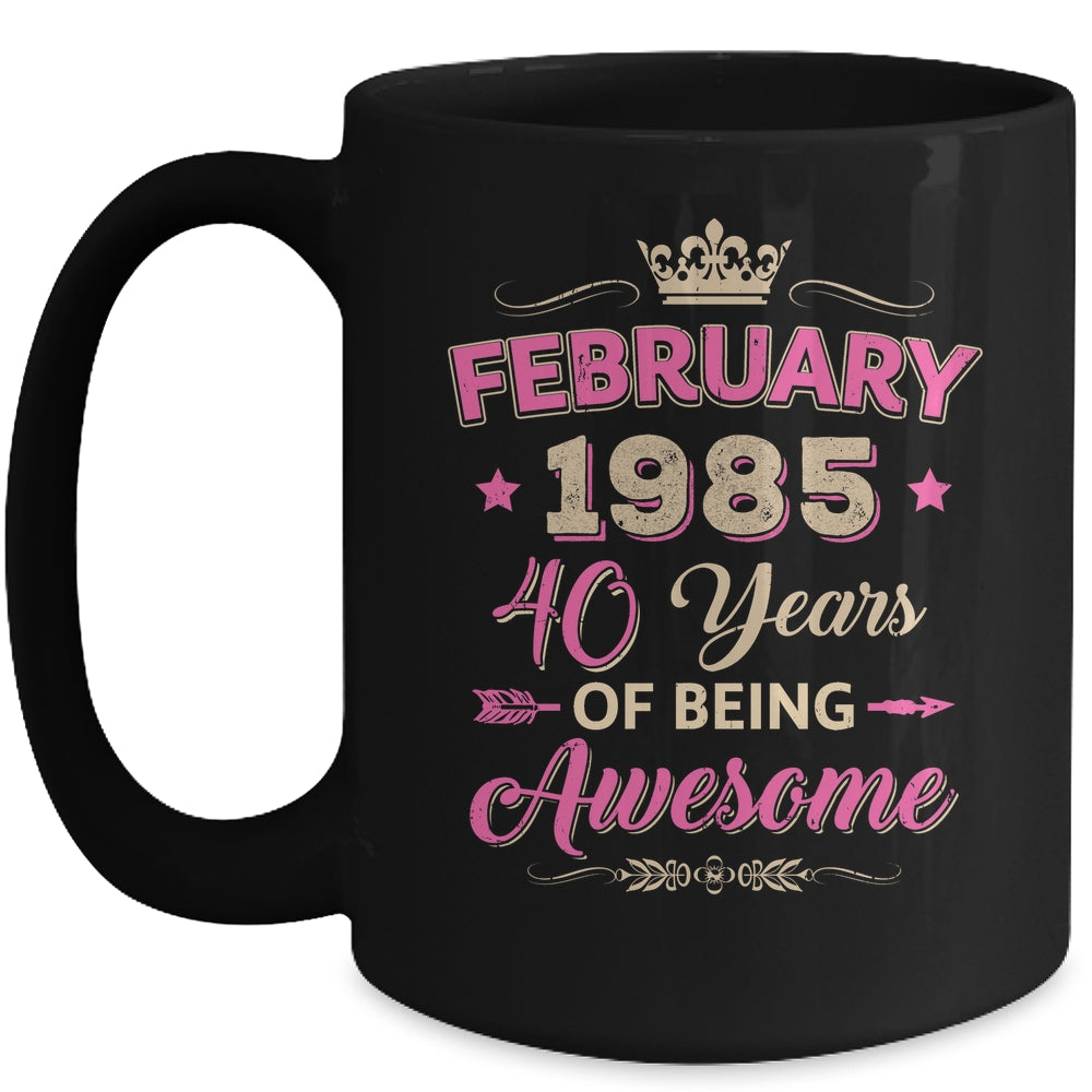 February 1985 40 Years Of Being Awesome Retro 40th Birthday Mug | siriusteestore