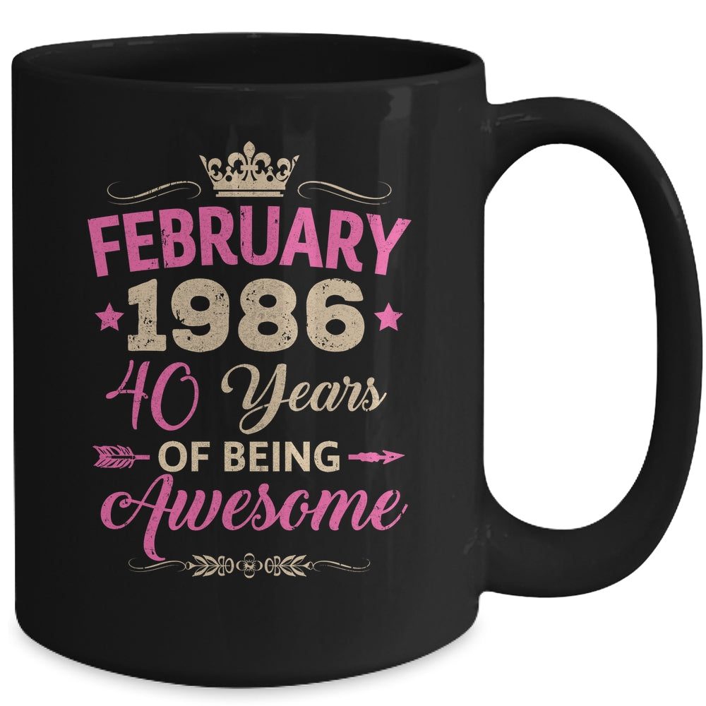 February 1986 40 Years Of Being Awesome Retro 40th Birthday Mug | siriusteestore