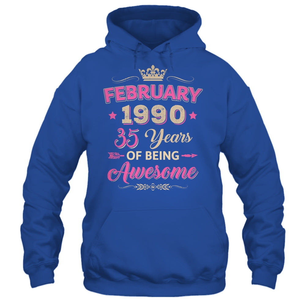 February 1990 35 Years Of Being Awesome Retro 35th Birthday Shirt & Tank Top | siriusteestore