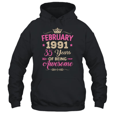 February 1991 35 Years Of Being Awesome Retro 35th Birthday Shirt & Tank Top | siriusteestore