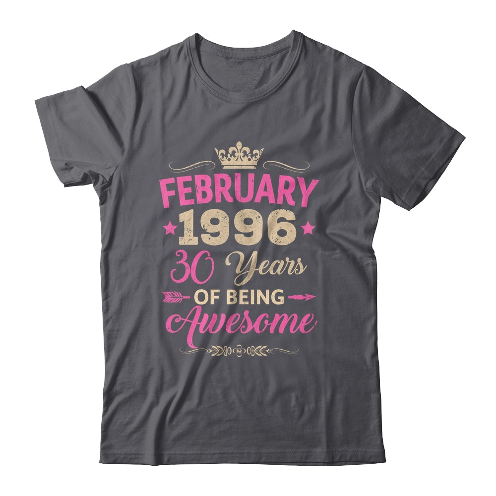 February 1996 30 Years Of Being Awesome Retro 30th Birthday Shirt & Tank Top | siriusteestore