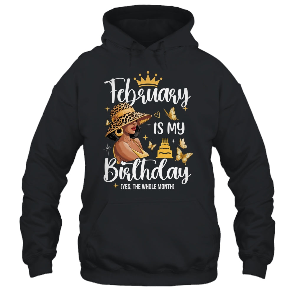 February Is My Birthday African American Woman Birthday Queen Shirt & Tank Top | siriusteestore