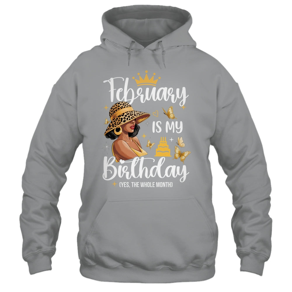 February Is My Birthday African American Woman Birthday Queen Shirt & Tank Top | siriusteestore