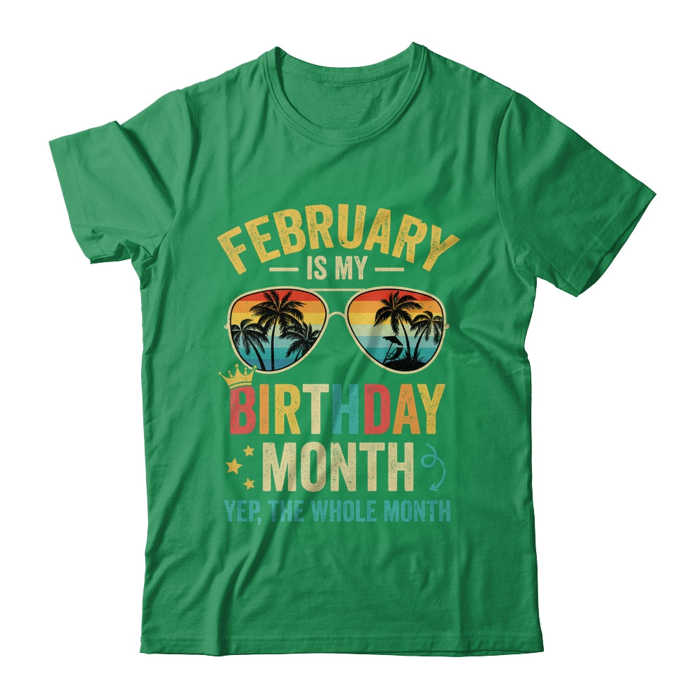 February Is My Birthday Retro Sunglasses Funny Birthday Shirt & Hoodie | siriusteestore