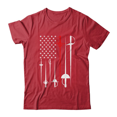 Fencing Art For Men Women American US Flag Fencing Coach Shirt & Hoodie | siriusteestore
