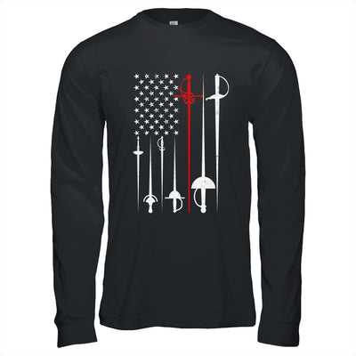Fencing Art For Men Women American US Flag Fencing Coach Shirt & Hoodie | siriusteestore