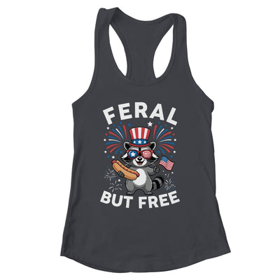 Feral But Free Patriotic Raccoon 4th Of July Raccoon Hotdog Shirt & Tank Top | siriusteestore