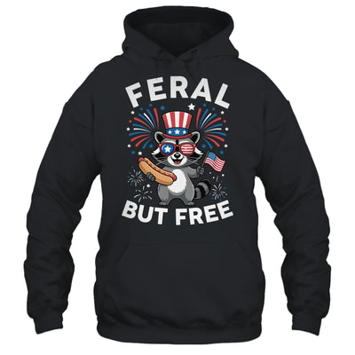 Feral But Free Patriotic Raccoon 4th Of July Raccoon Hotdog Shirt & Tank Top | siriusteestore