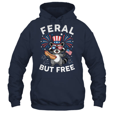 Feral But Free Patriotic Raccoon 4th Of July Raccoon Hotdog Shirt & Tank Top | siriusteestore