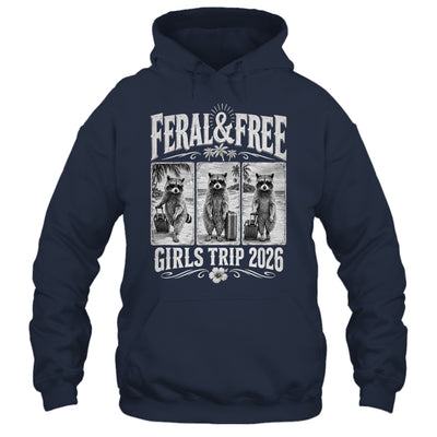 Feral & Free Girls Trip 2026 Funny Raccoon Vacation Friends Shirt & Tank Top | siriusteestore