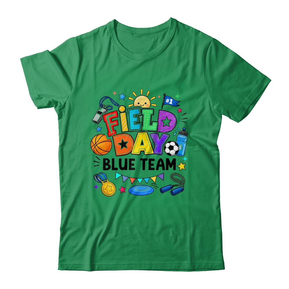 Field Day Blue Team Funny For Kids Teacher Field Day Games Shirt & Hoodie | siriusteestore