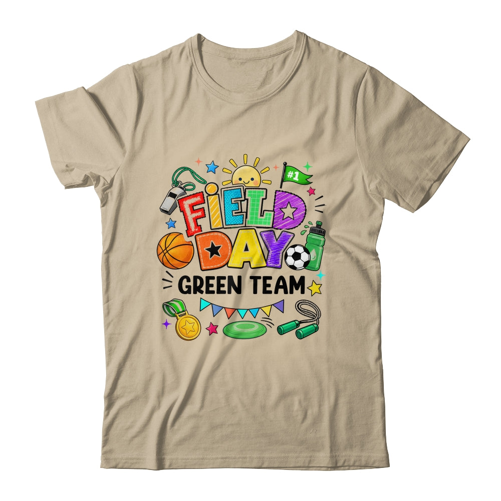 Field Day Green Team Funny For Kids Teacher Field Day Games Shirt & Hoodie | siriusteestore