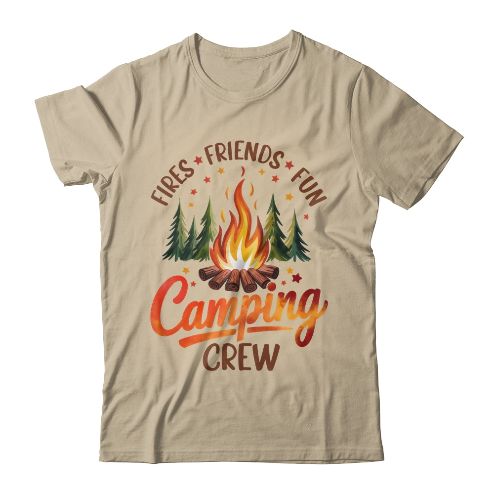 Fires Friends Fun Camping Crew Summer Camp Campfire Vacation Shirt & Tank Top | siriusteestore