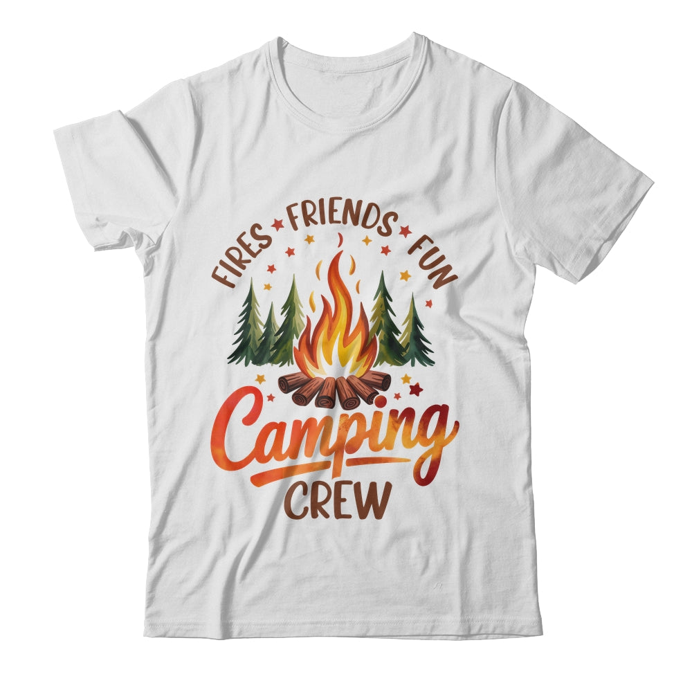 Fires Friends Fun Camping Crew Summer Camp Campfire Vacation Shirt & Tank Top | siriusteestore