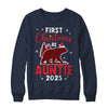 First Christmas As Auntie Red Plaid Bear Santa Hat 2025 Shirt & Sweatshirt | siriusteestore