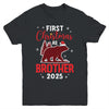 First Christmas As Brother Red Plaid Bear Santa Hat 2025 Youth Shirt | siriusteestore