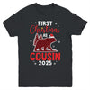 First Christmas As Cousin Red Plaid Bear Santa Hat 2025 Youth Shirt | siriusteestore
