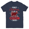 First Christmas As Cousin Red Plaid Bear Santa Hat 2025 Youth Shirt | siriusteestore