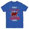 First Christmas As Cousin Red Plaid Bear Santa Hat 2025 Youth Shirt | siriusteestore