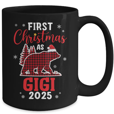 First Christmas As Gigi Red Plaid Bear Santa Hat 2025 Mug | siriusteestore