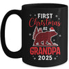 First Christmas As Grandpa Red Plaid Bear Santa Hat 2025 Mug | siriusteestore