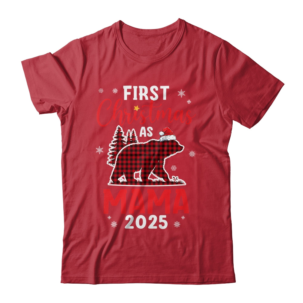 First Christmas As Mama Red Plaid Bear Santa Hat 2025 Shirt & Sweatshirt | siriusteestore